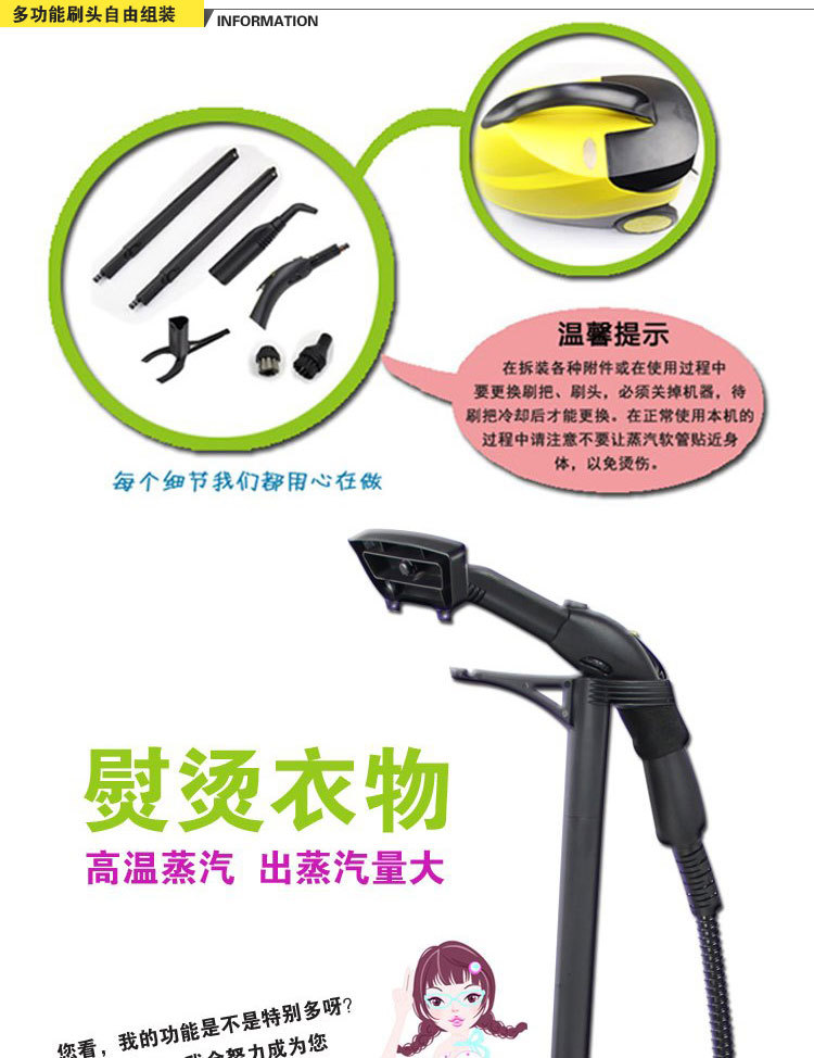 汽车甲醛清除专用高温蒸汽清洁高压清洗机汽车桑拿机熏蒸清除异味