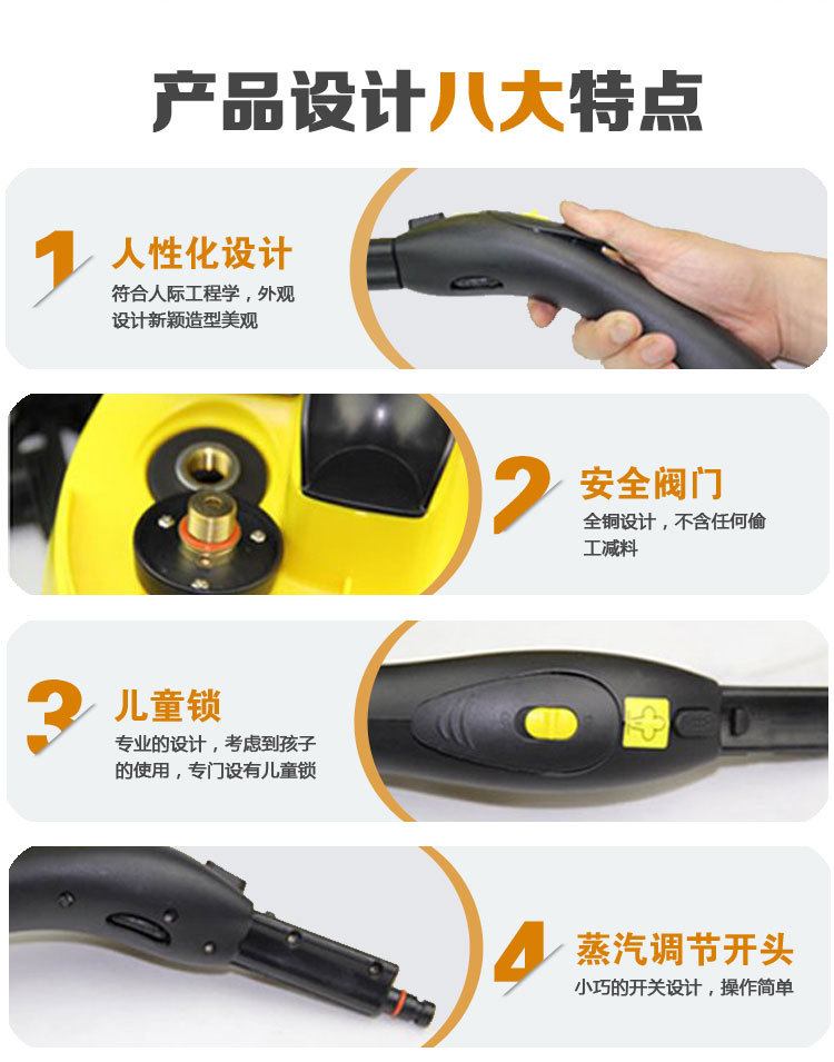 汽车甲醛清除专用高温蒸汽清洁高压清洗机汽车桑拿机熏蒸清除异味