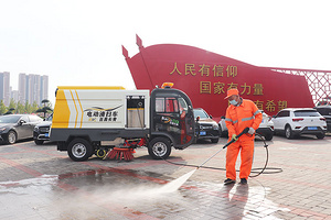 纯电动道路清扫车 百易厂区电动扫地车 电动街道路面保洁车